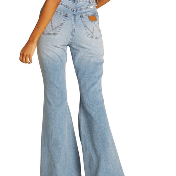 Women's Blue Patchwork Jeans - Picture 4 of 13